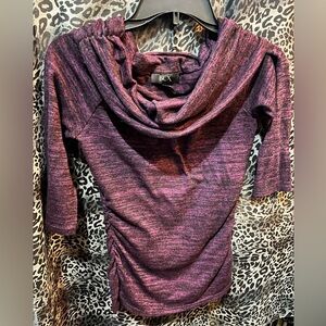 BCX Women's Cowl Neck Sweater in Rich Purple